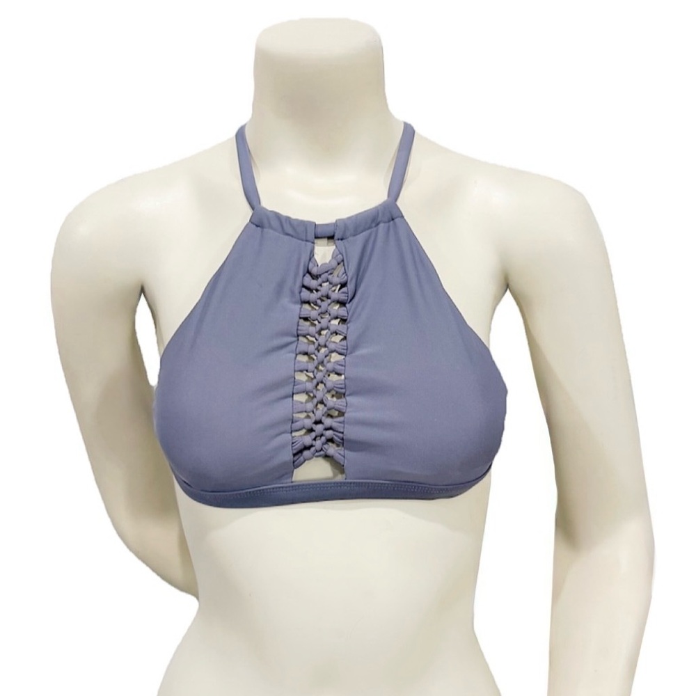 Ron Jon Surf Shop Blue Macrame High Neck Bikini Top Size M